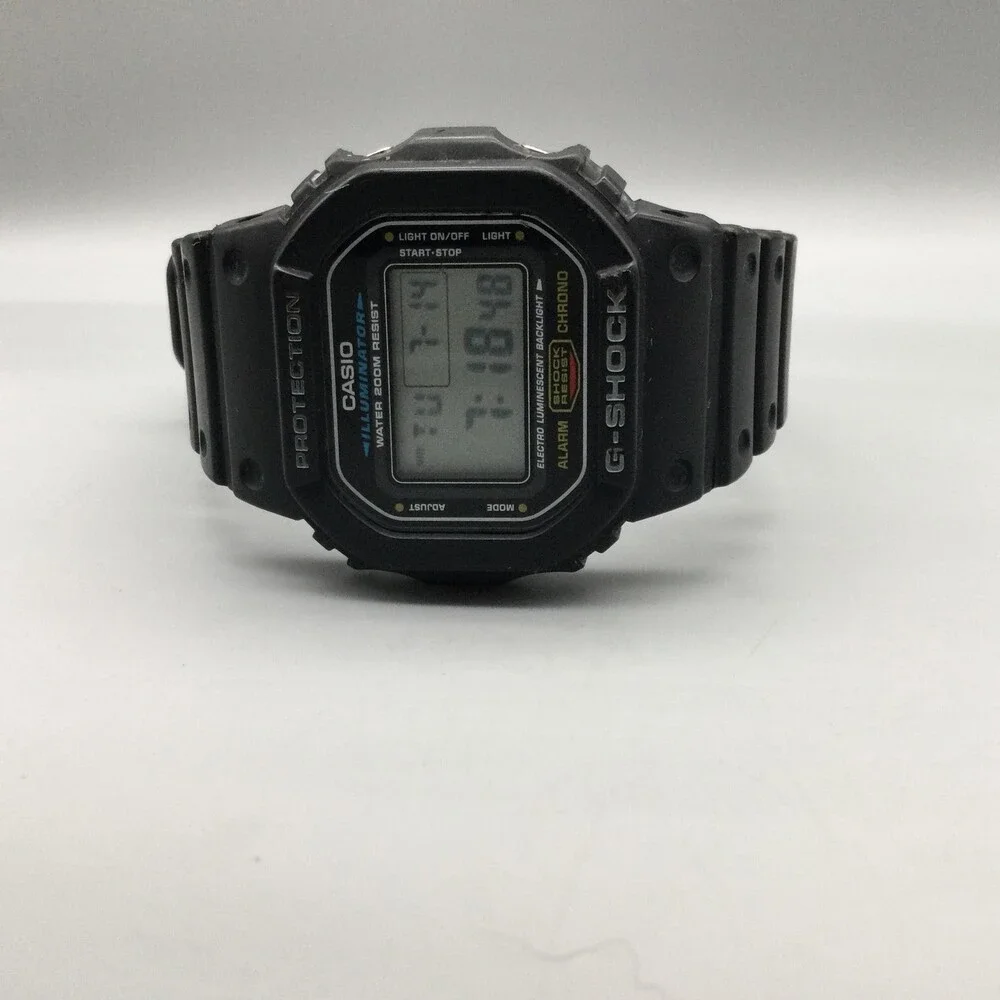 Casio G-Shock 3229 DW-5600E Mens Watch 38mm Digital Black BROKEN BACKLIGHT